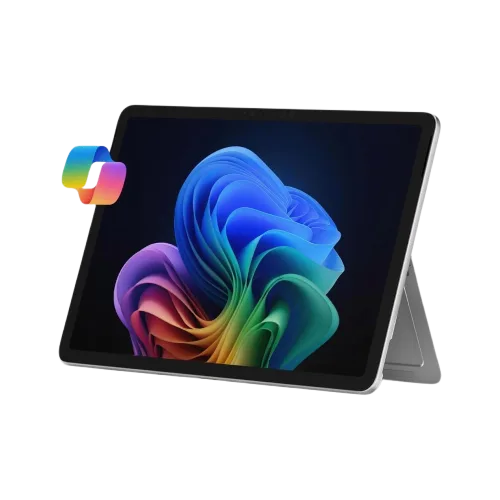 مايكروسوفت سيرفس برو Copilot+ PC مقاس 12 إنش بمعالج Snapdragon X Plus ثماني الأنوية، ذاكرة 16GB، تخزين UFS بسعة 256GB، يأتي مع لوحة مفاتيح ضمن الحزمة، باللون البلاتيني، جديد.