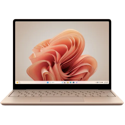 لابتوب Microsoft Surface Laptop 3 بشاشة لمس 13.5 بوصة، مزود بمعالج Intel Core i5-1035G7 بسرعة 1.5 جيجاهرتز، وذاكرة 16 جيجابايت RAM، وتخزين 256 جيجابايت SSD، باللون الرملي الذهبي الوردي (Sandstone).
