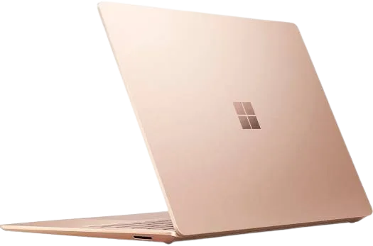 لابتوب Microsoft Surface Laptop 3 بشاشة لمس 13.5 بوصة، مزود بمعالج Intel Core i5-1035G7 بسرعة 1.5 جيجاهرتز، وذاكرة 16 جيجابايت RAM، وتخزين 256 جيجابايت SSD، باللون الرملي الذهبي الوردي (Sandstone).